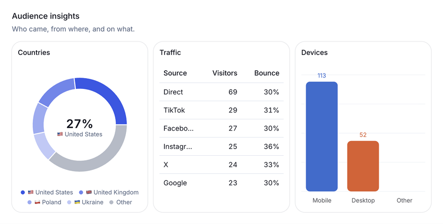 link in bio analytics audience insights